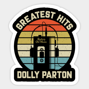 Greatest Hits Dolly Retro Walkman Parton Vintage Art Sticker